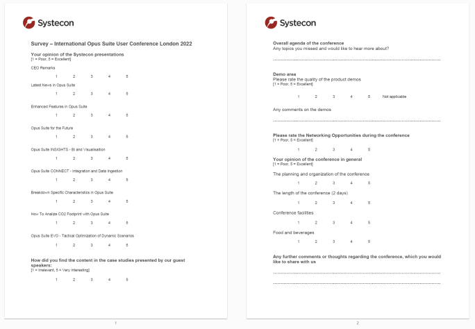 Online Event Survey - London 2022