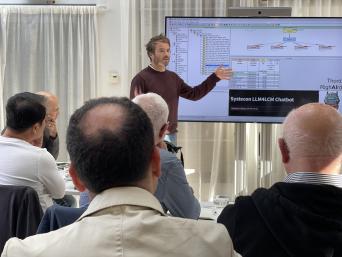 Workshop at Systecon, Axel Nyberg presenting
