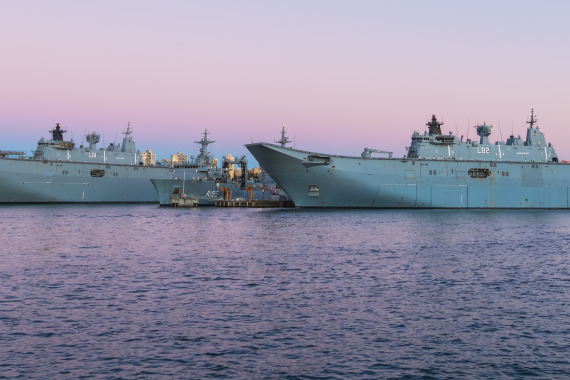 HMAS Adelaide (L01) and HMAS Canberra (L02)