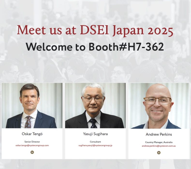 Systecon representatives at dsei Japan 2025 exhibition