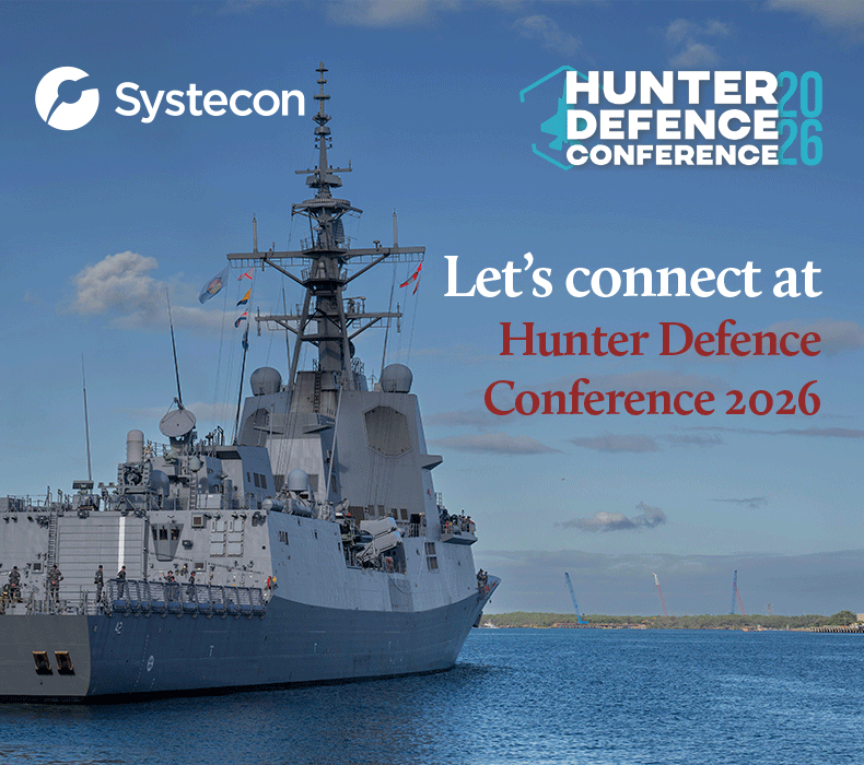 Photo of Military Frigate and logos
